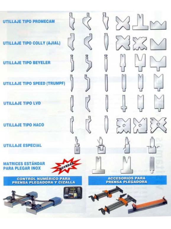 Utillaje para plegadoras